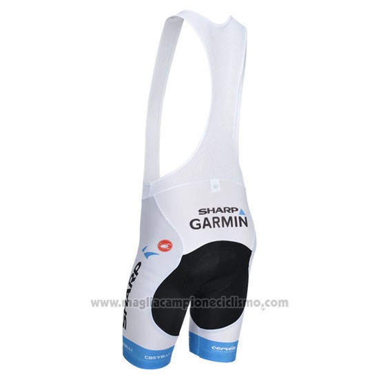 2014 Abbigliamento Ciclismo Garmin Sharp Azzurro e Rosso Manica Corta e Salopette
